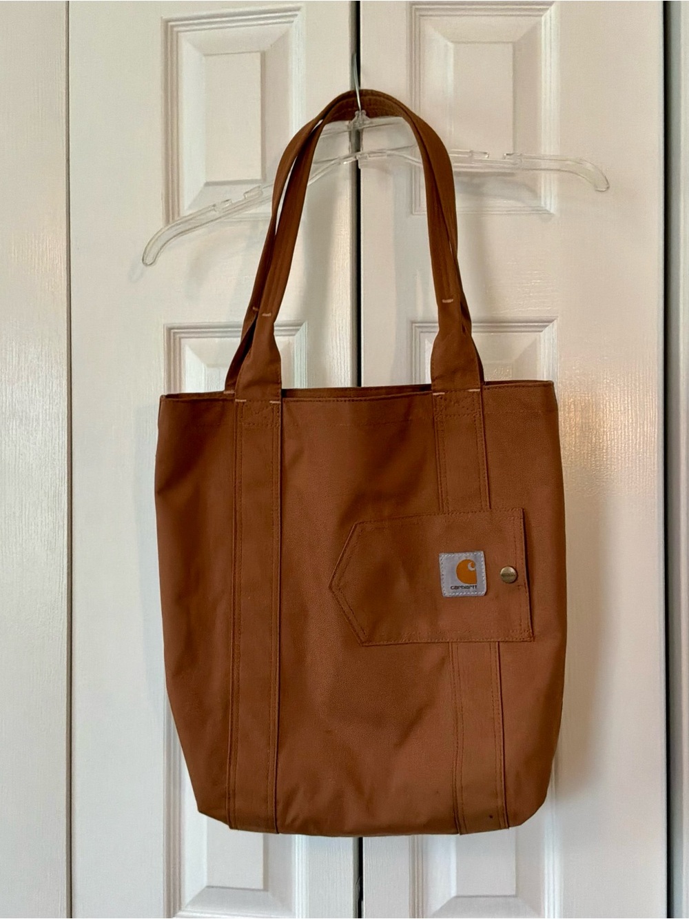 Carhartt Gear Vertical Open Tote Durable Canvas Unisex Waterproof Bag-Brown